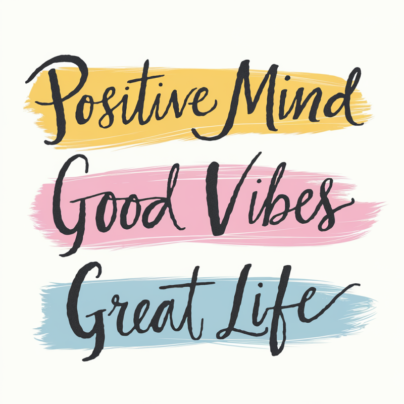 Positive Mind Good Vibes Great Life Graphic T-Shirt
