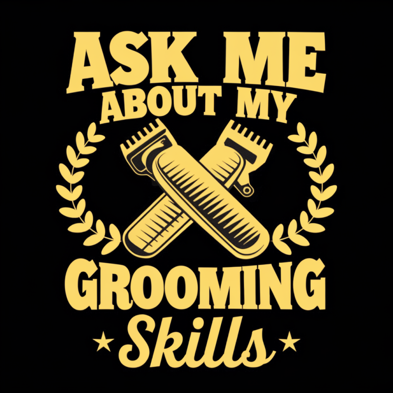 Funny Grooming Skills Black T-Shirt