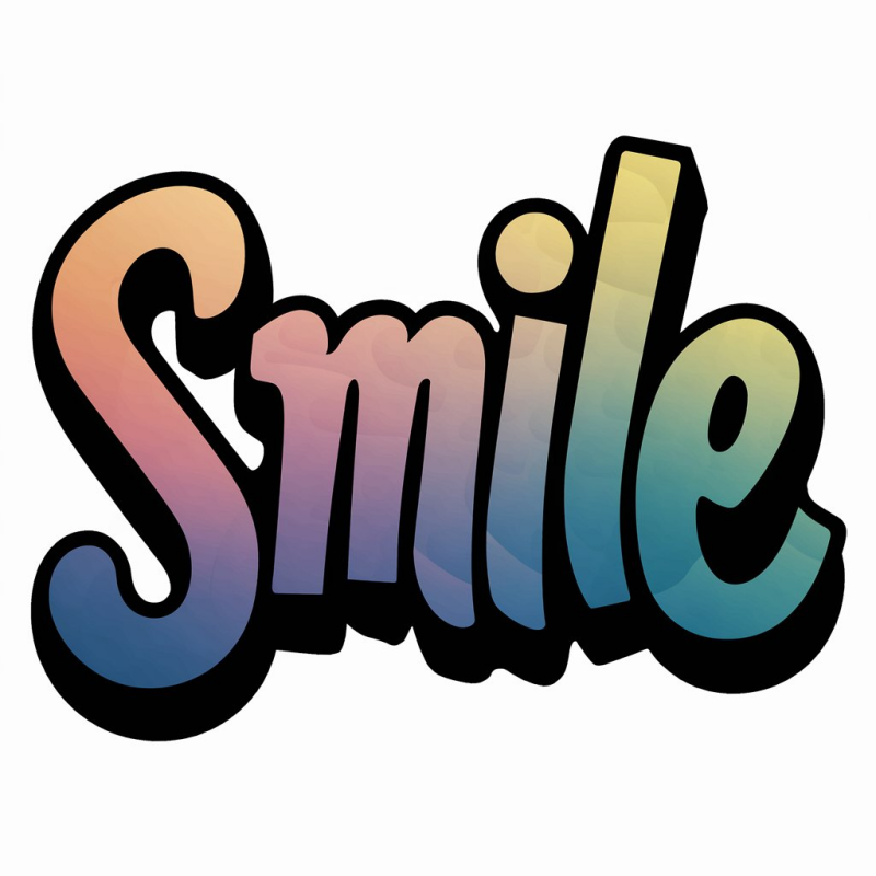 Colorful Smile Graphic T-Shirt