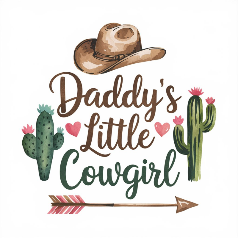 Daddy's Little Cowgirl Cactus T-Shirt