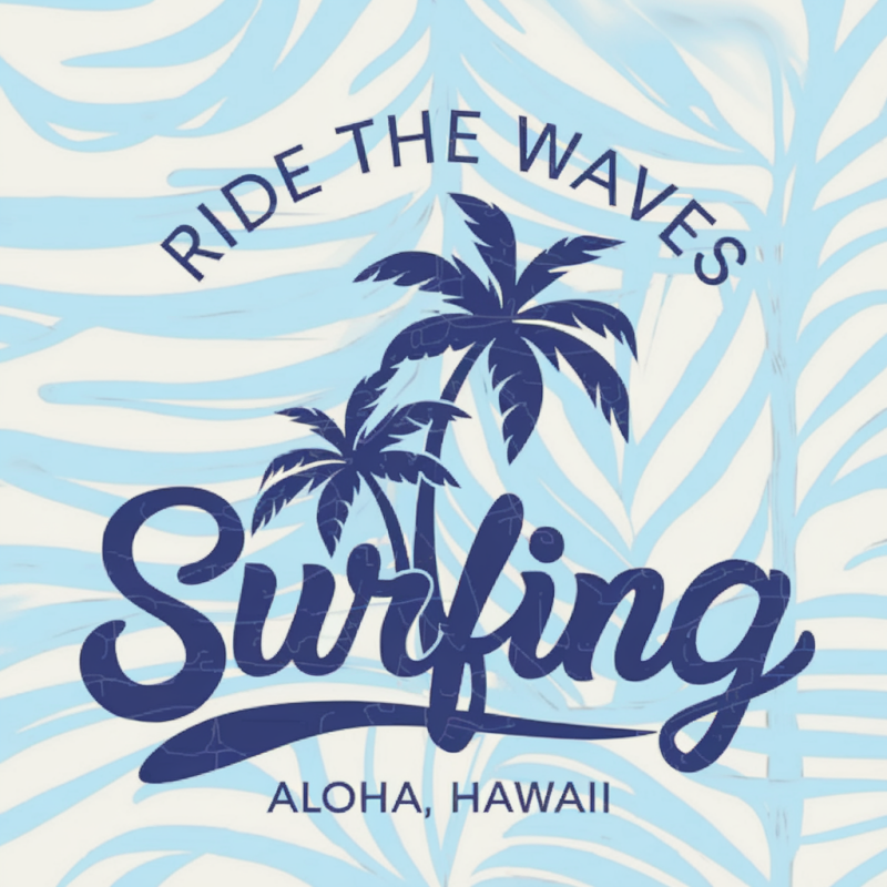 Hawaii Surfing Graphic T-Shirt - Ride the Waves