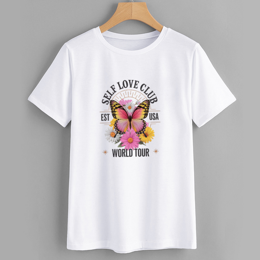 Self Love Club Butterfly Floral Graphic T-Shirt
