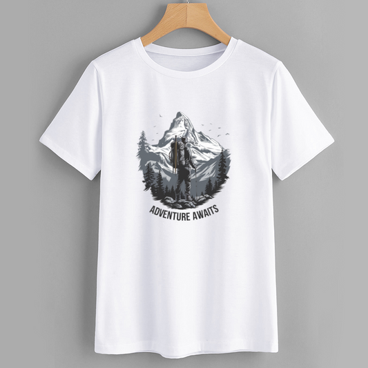 Adventure Awaits Graphic T-Shirt - Outdoor Mountain Tee