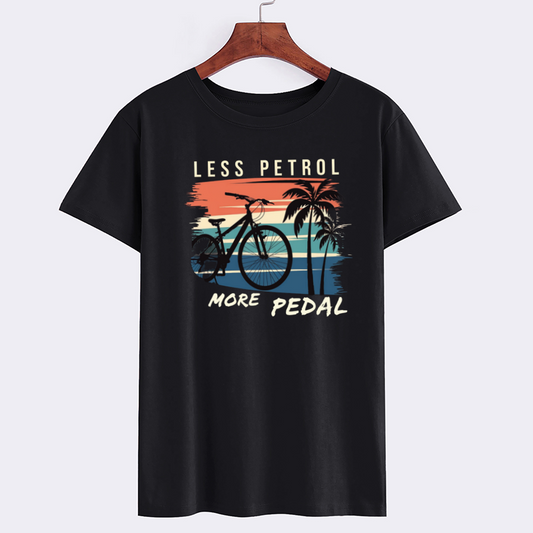 Vintage Bicycle Graphic Black Cotton T-Shirt