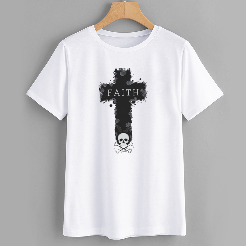 Gothic Faith Skull Cross T-Shirt