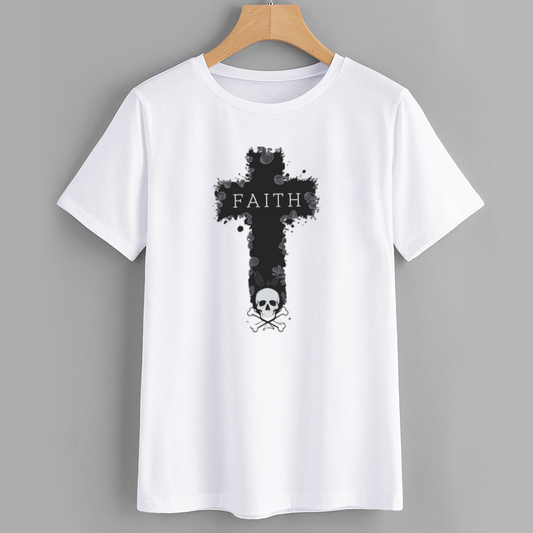 Gothic Faith Skull Cross T-Shirt