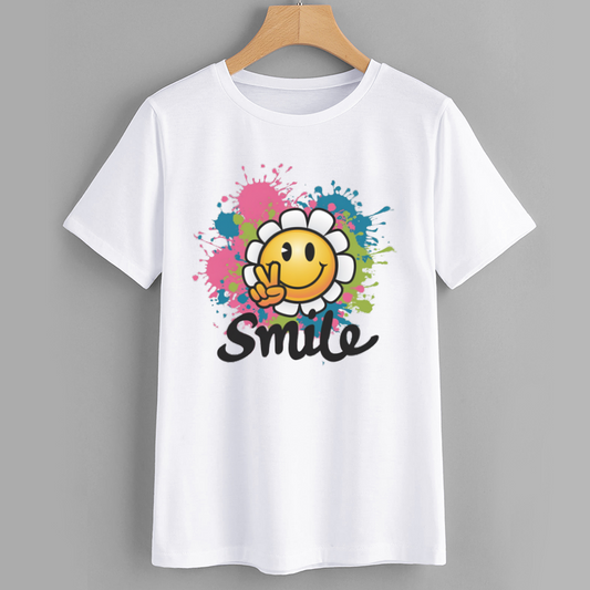 Colorful Smile Graphic T-Shirt
