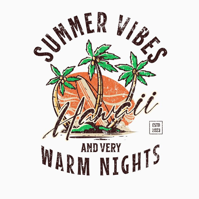 Hawaii Summer Vibes Graphic T-Shirt