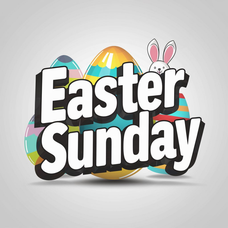Easter Sunday Graphic Tee with Colorful Egg Design