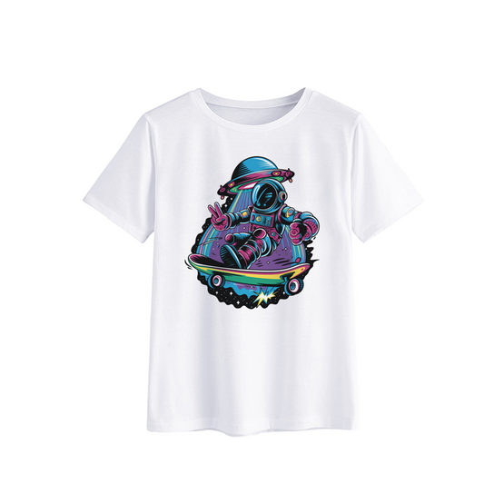 Cool Astronaut Skateboard Graphic T-Shirt