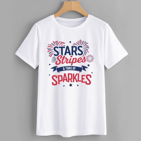 Stars & Stripes Sparkles Patriotic T-Shirt
