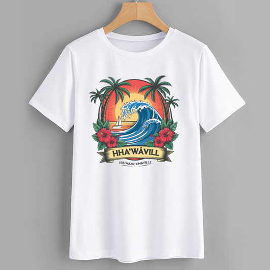 Tropical Ocean Wave Graphic T-Shirt