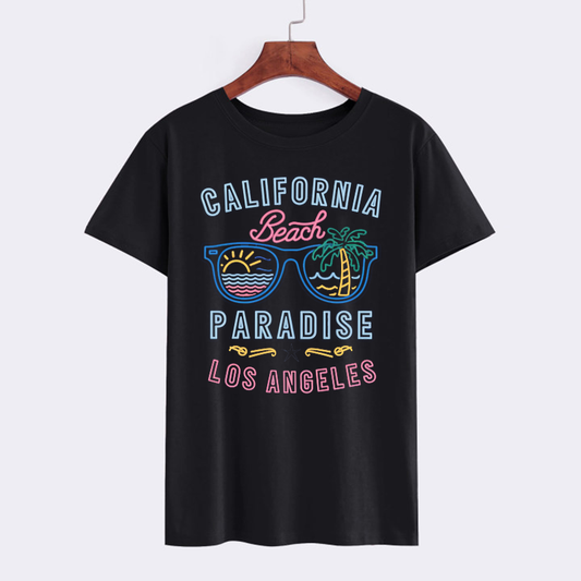 California Beach Paradise Graphic T-shirt