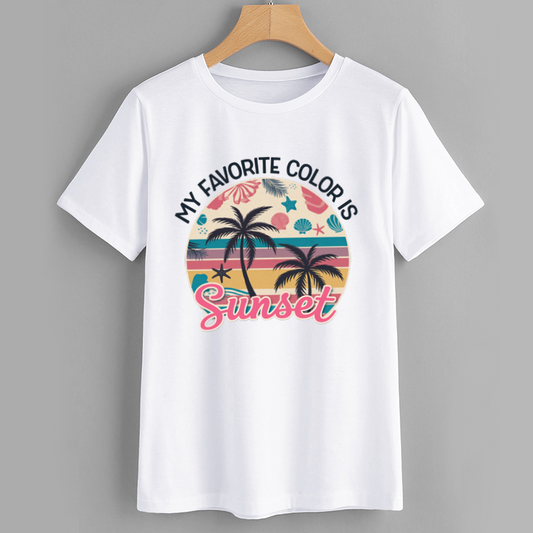 Tropical Sunset Graphic T-shirt - My Favorite Color is Sunset