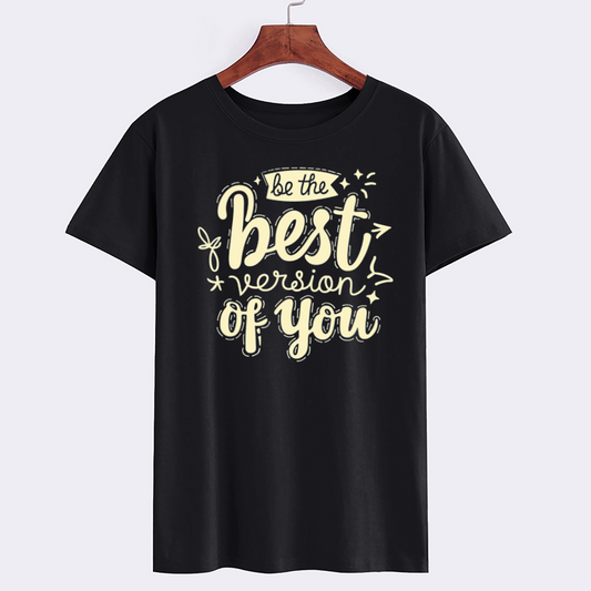 Cotton Motivational Quote Black T-Shirt