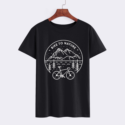Bike to Nature Graphic T-Shirt - Outdoor Cycling Tee
