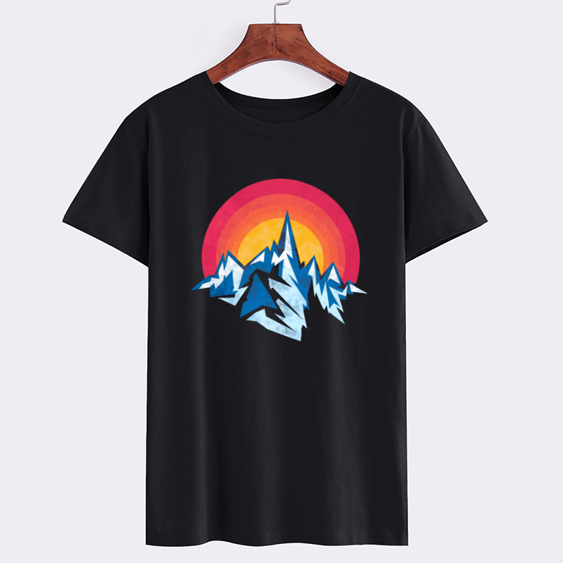 Colorful Mountain Sunset Graphic T-Shirt