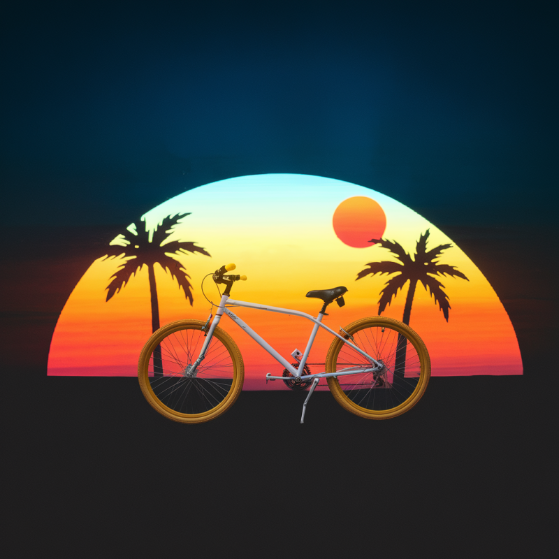 Sunset Bicycle Graphic T-Shirt
