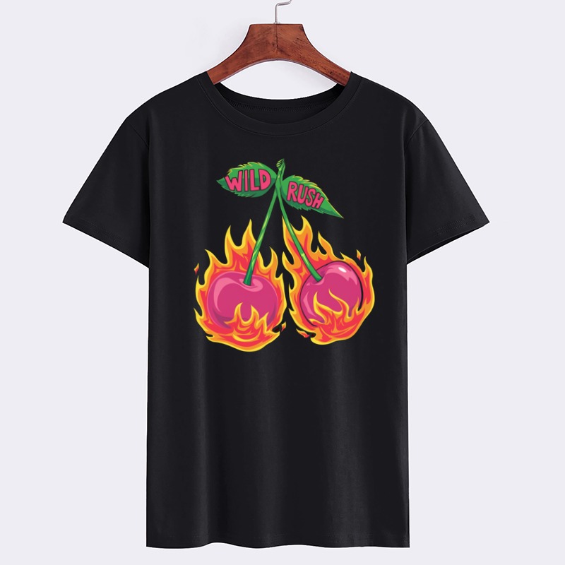 Wild Rush Cherry Flame Graphic T-Shirt