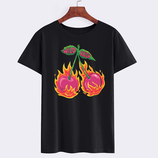 Wild Rush Cherry Flame Graphic T-Shirt