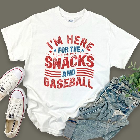 I'm Here For The Snacks And Baseball T-Shirt