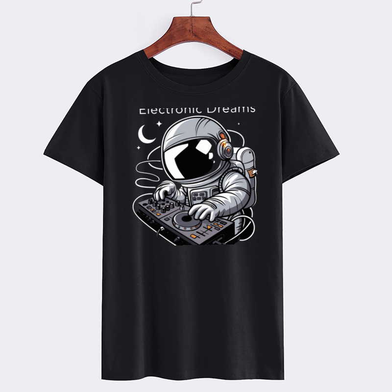 Astronaut DJ Electronic Dreams Graphic T-Shirt