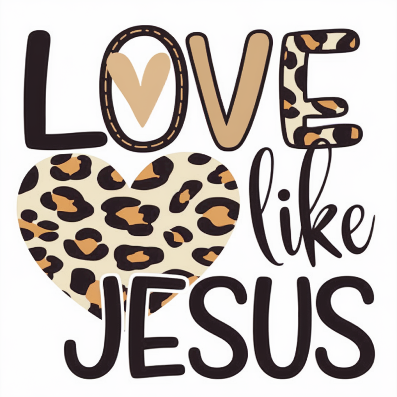 Leopard Print Love Like Jesus T-Shirt