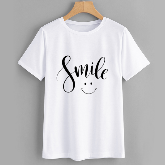 Smile Script Cotton Graphic T-Shirt