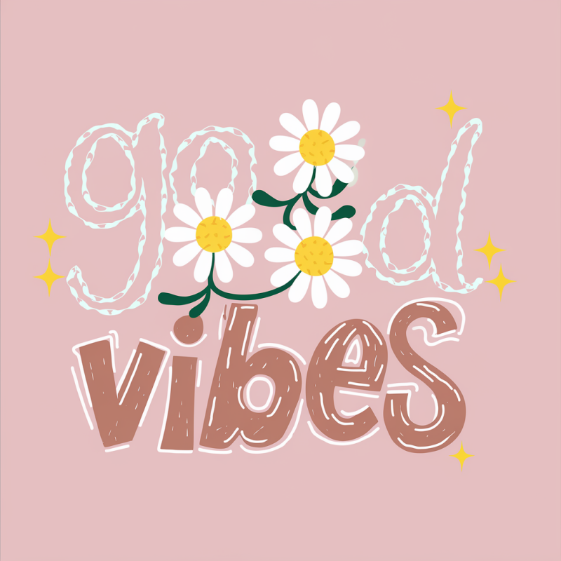 Good Vibes Floral Graphic T-Shirt