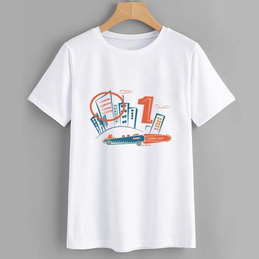 Urban Style Graphic T-Shirt with Fast Car Design