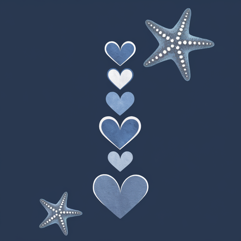 Heart and Star Graphic Black T-Shirt