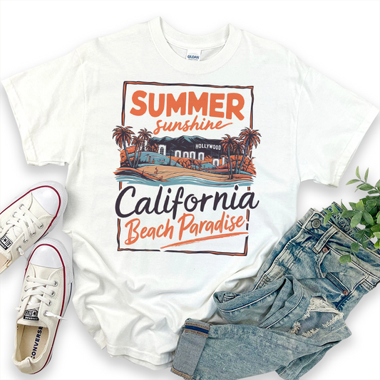 California Summer Scenery Graphic T-Shirt