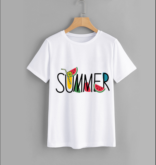 Summer Fun Graphic T-Shirt with Watermelon Design