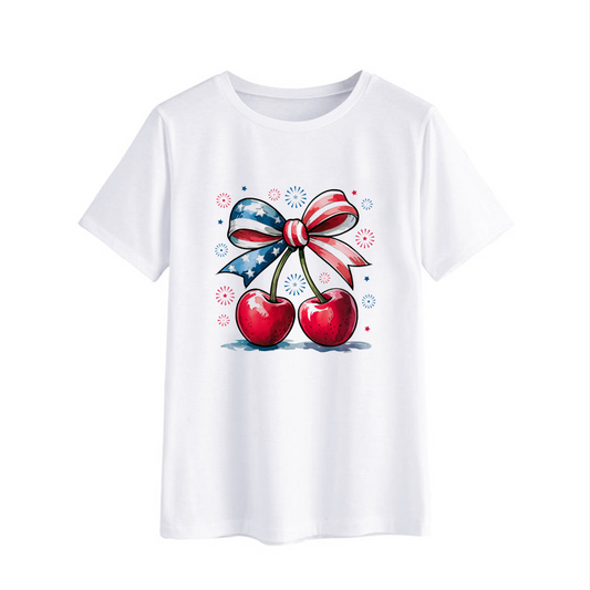Patriotic Cherry Graphic T-Shirt