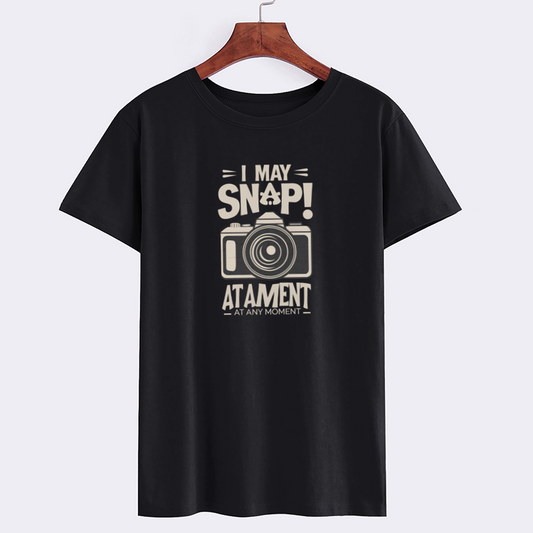 I May Snap! Camera Graphic Black T-Shirt