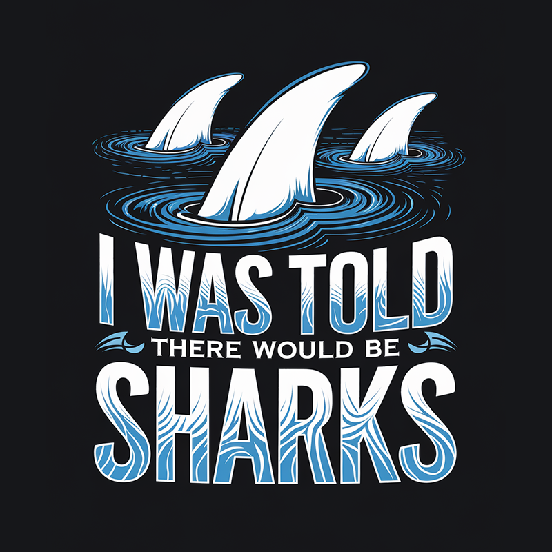 Casual Patterned Shark T-shirt
