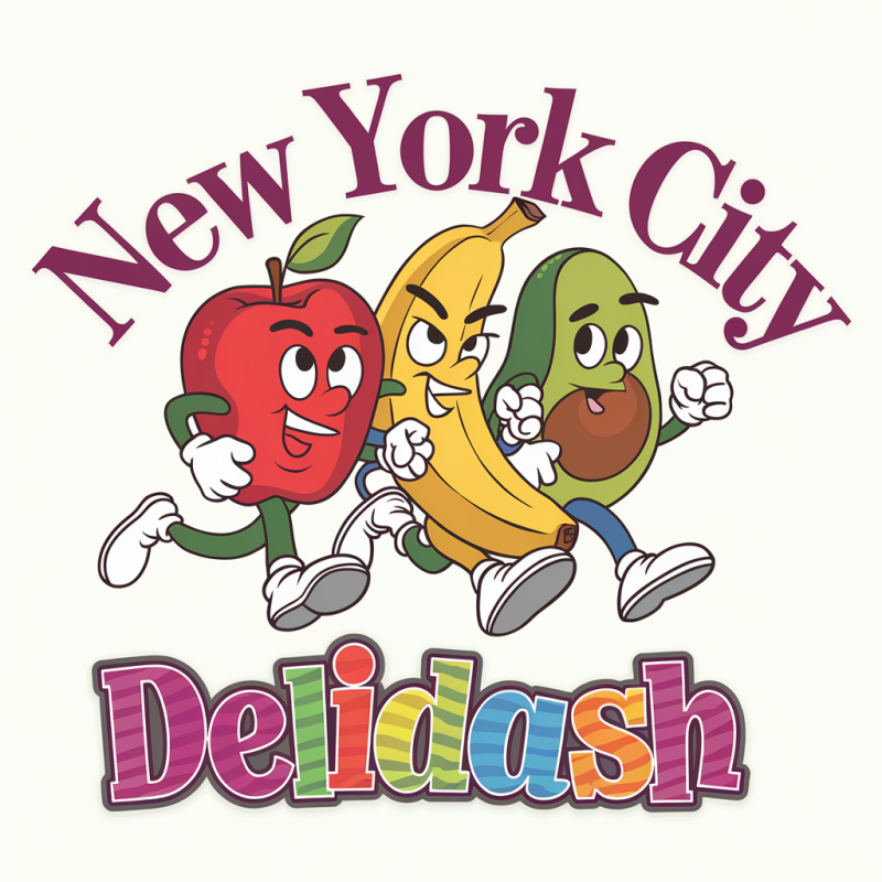 New York City Delidash Funny Fruit Graphic T-Shirt