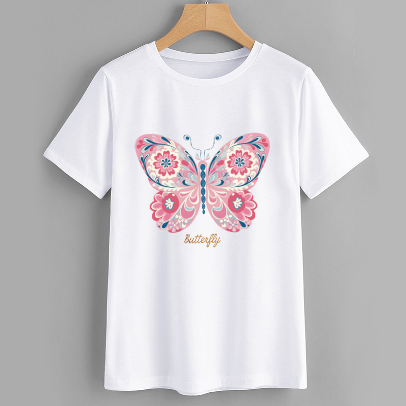 Artistic Butterfly Graphic T-Shirt