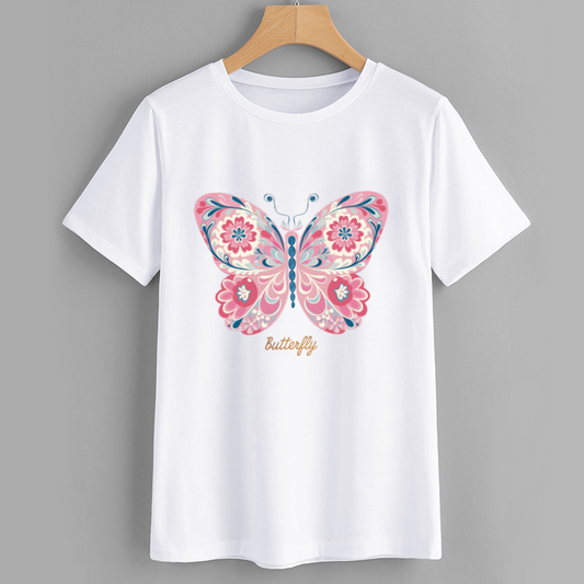 Artistic Butterfly Graphic T-Shirt