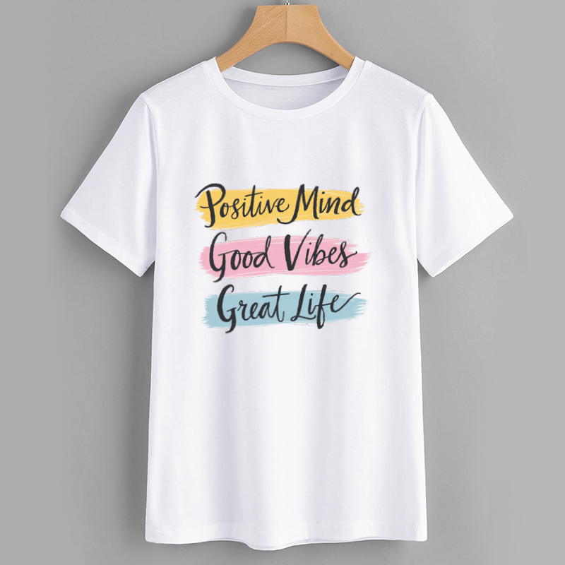 Positive Mind Good Vibes Great Life Graphic T-Shirt