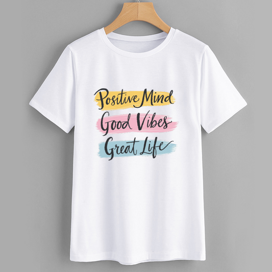 Positive Mind Good Vibes Great Life Graphic T-Shirt