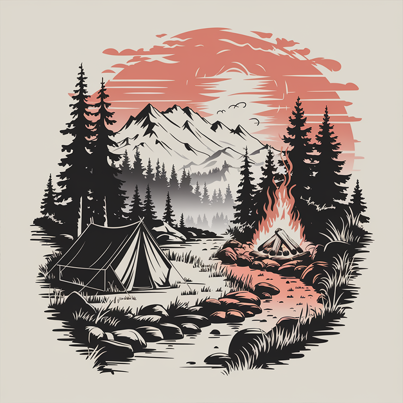 Outdoor Camping Graphic T-Shirt