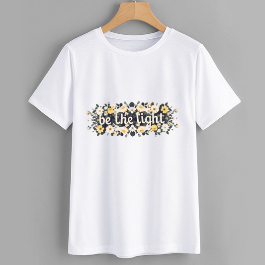 Floral 'Be The Light' Motivational T-Shirt