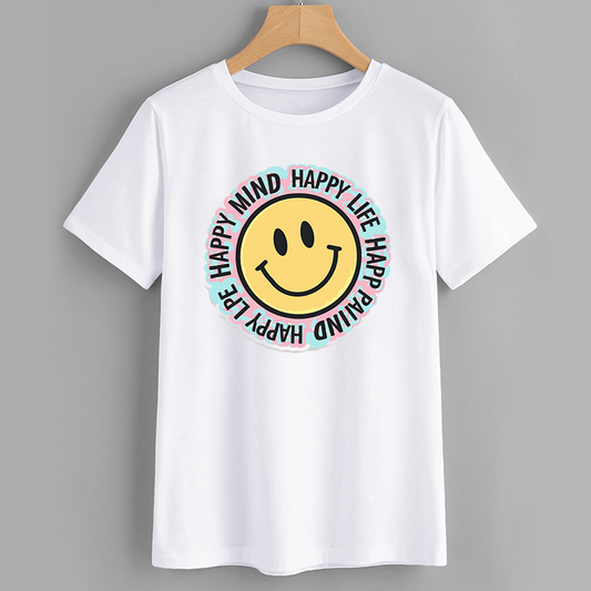 Smiley Face Happy Mind Graphic T-Shirt