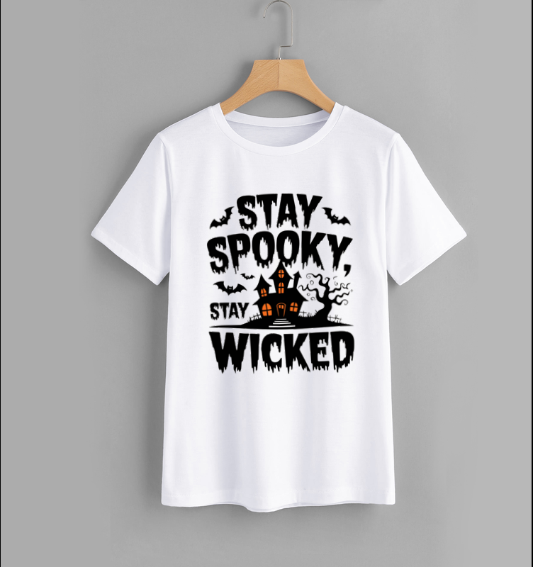 Stay Spooky Stay Wicked Halloween Graphic Tee