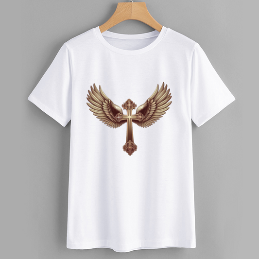 Winged Cross Graphic T-Shirt