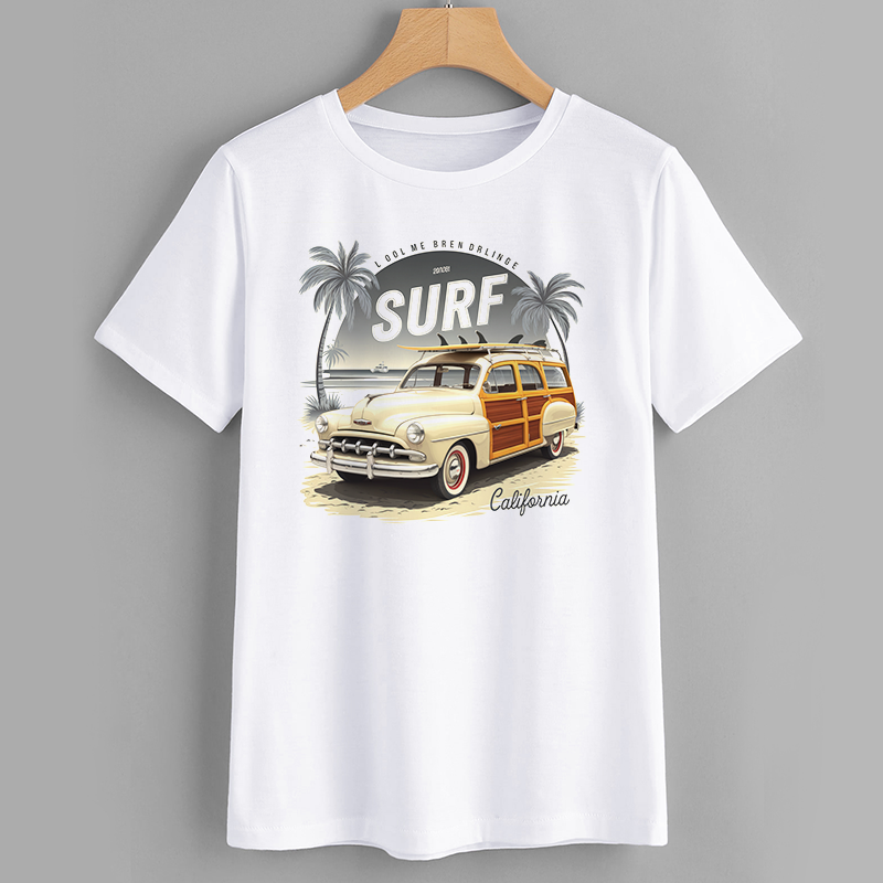 California Surf Vintage Car Graphic T-Shirt
