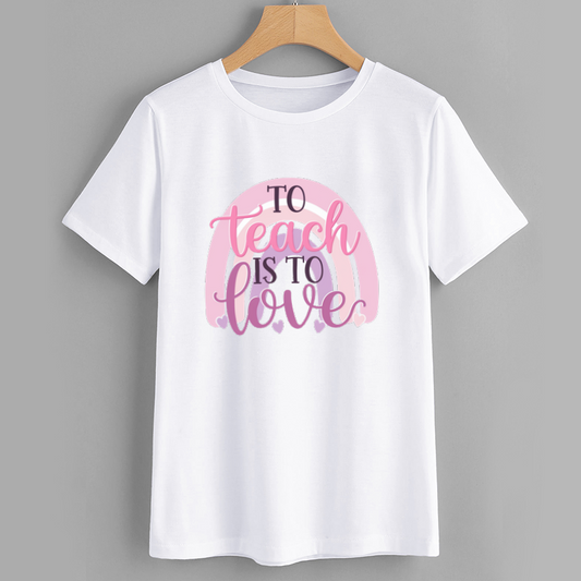 Cotton Graphic Teacher Quote T-Shirt