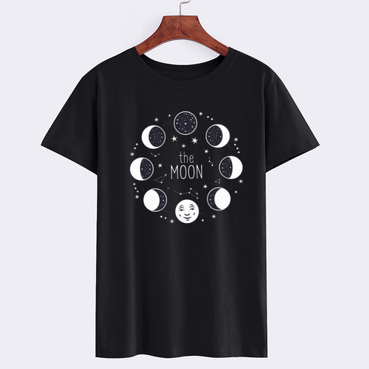 Celestial Moon Phases Graphic T-Shirt