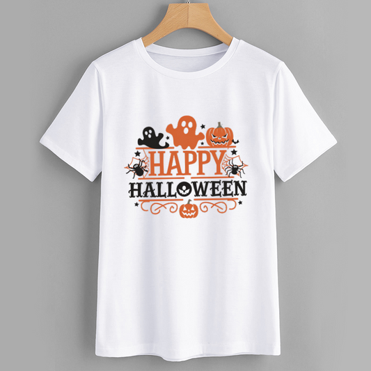 Happy Halloween Ghosts and Pumpkins Graphic Tee